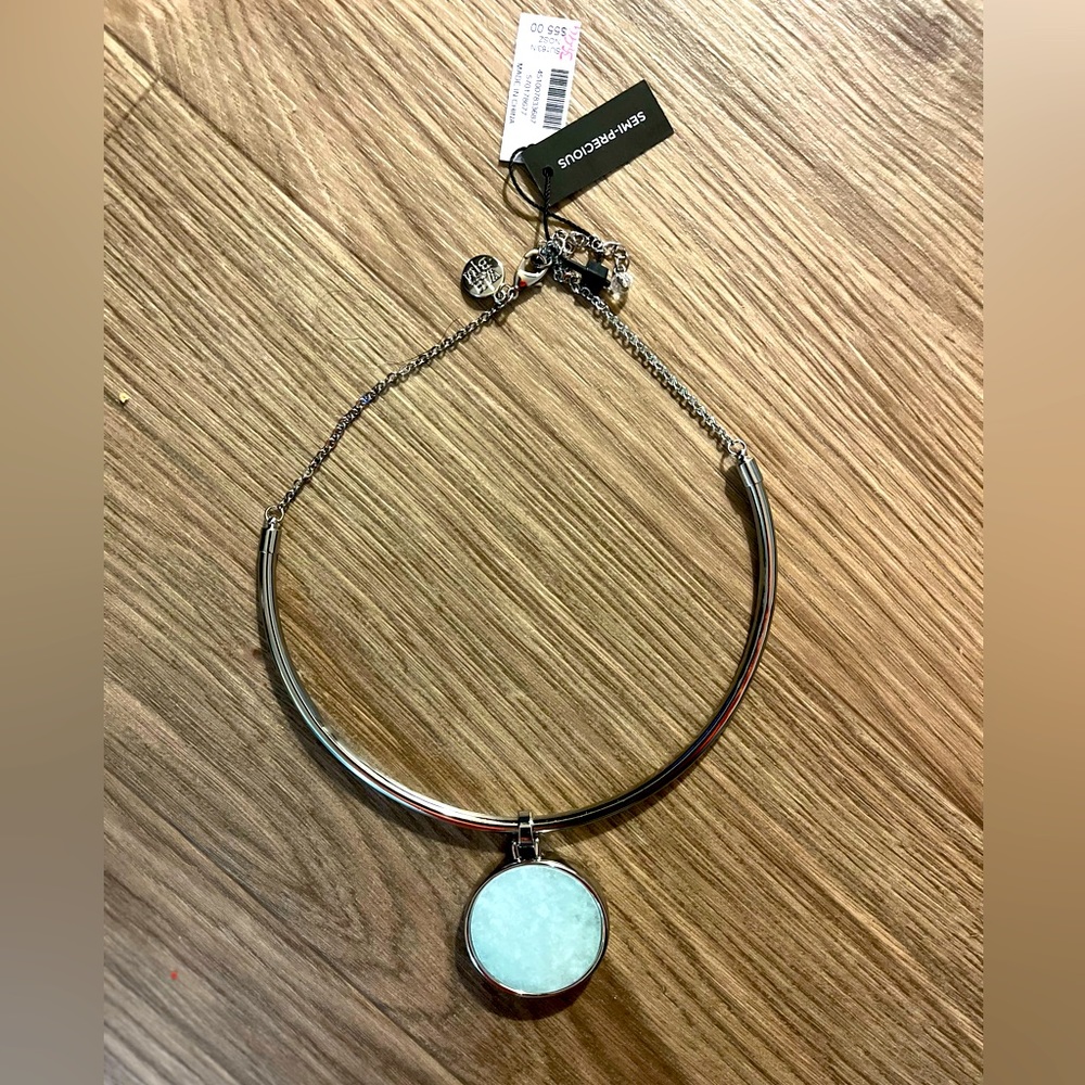 White House Black Market  Silvertone collar pendant necklace